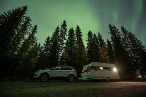Caravan supplies - Camping Caravan in Swedish forest